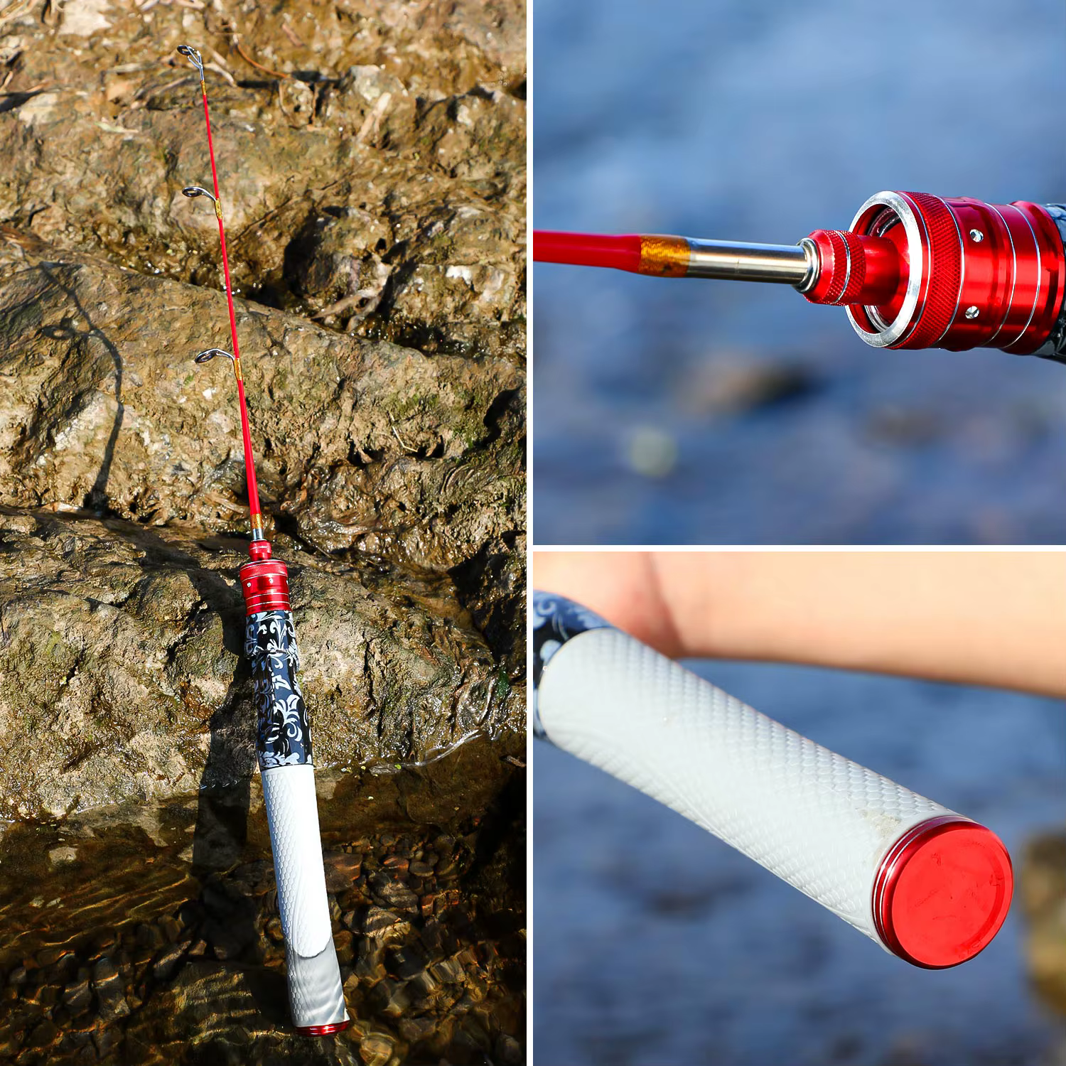 Sougayilang Caña de pesca en hielo ultraligera con mango EVA - imagen 4