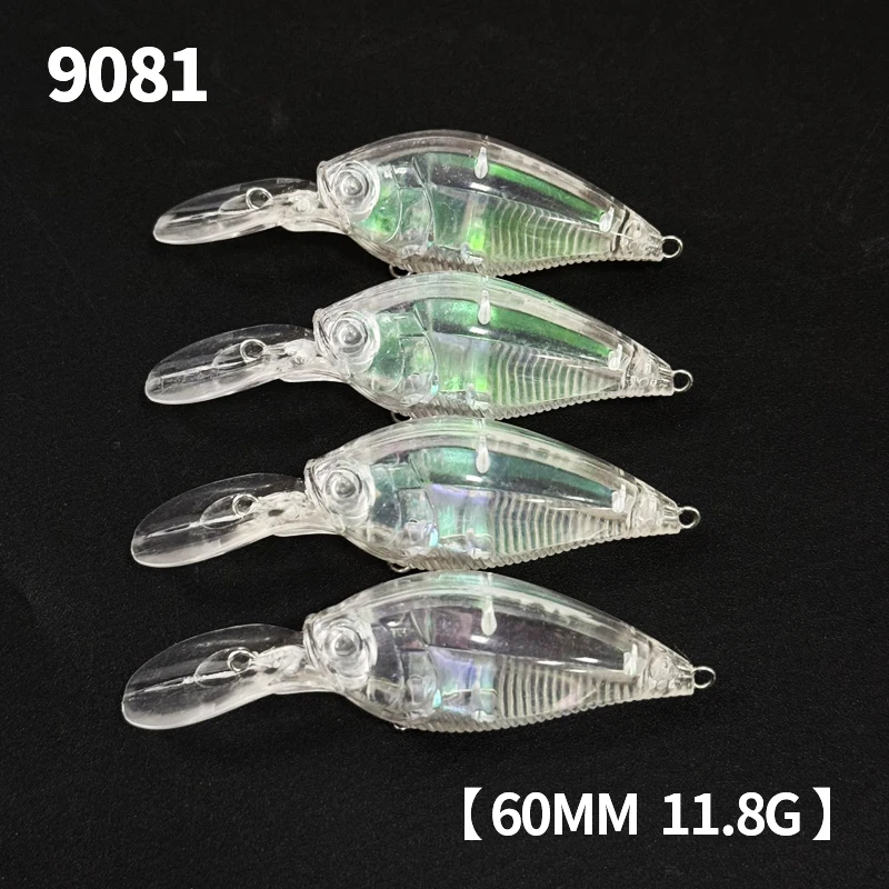 Crankbait de buceo profundo flotante sin pintar, señuelo blanco