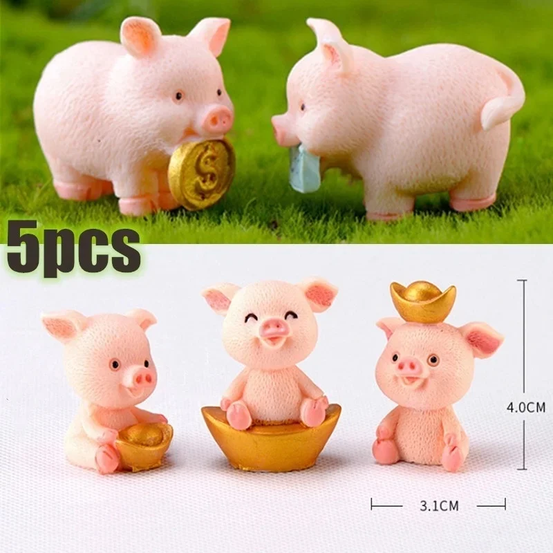 Figura resina kawaii de cerditos para micro paisajes y bonsáis - imagen 4