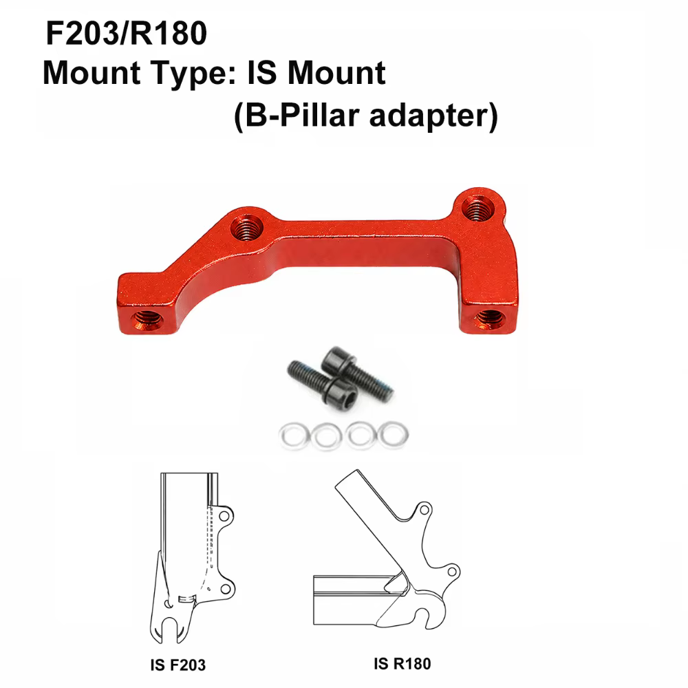 Adaptador Caliper Freno Disco IS F203/R180 - Rojo CNC - imagen 3