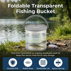 Cubeta Plegable EVA Portapeces Vivos – Accesorio Pesca Agua Dulce y Salada
