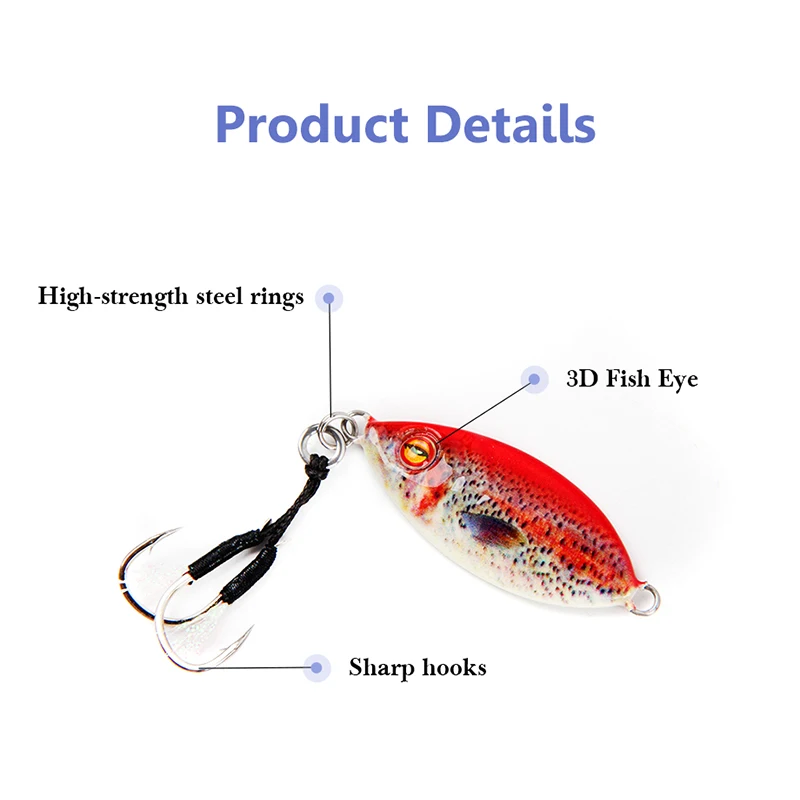 Plantilla jigging luminosa de metal con gancho – Cebo plomo 30‑80 g - imagen 2
