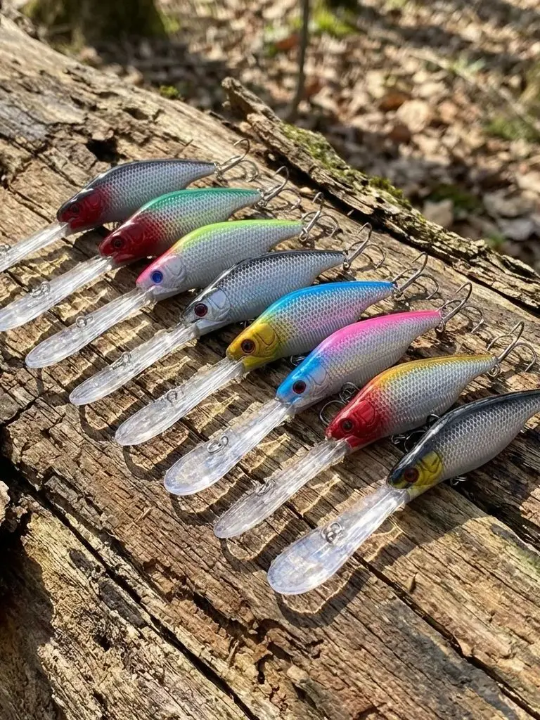 Pack de 8 señuelos tipo Minnow con labio largo para buceo profundo