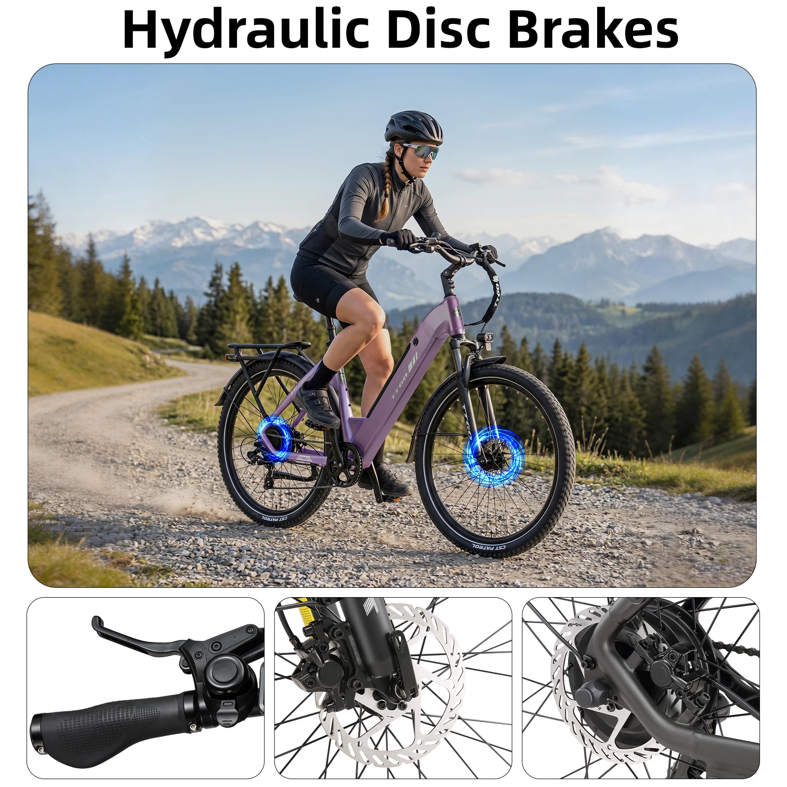 Bicicleta eléctrica potente con motor, frenos hidráulicos y LCD - imagen 3