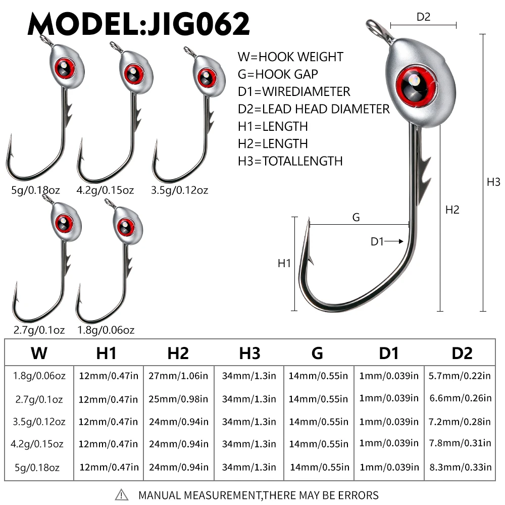 Anzuelos Jig Head Proberos lágrima plomo con rosca y púas - imagen 4