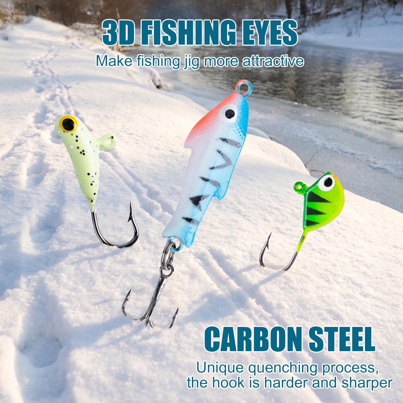 Goture Kit de Señuelos para Pesca en Hielo con Jigs y Vinilos - imagen 5