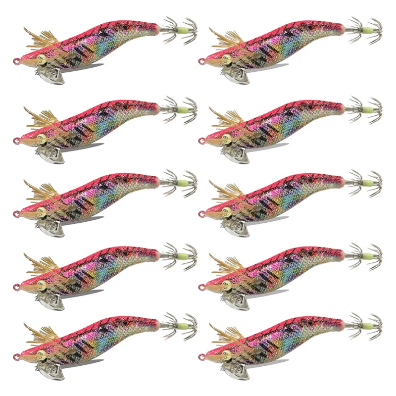 Presentación completa del pack de 10 señuelos de pesca