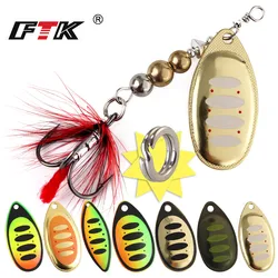 FTK Spinner Bait con anzuelo triple y pluma – cuchara metálica