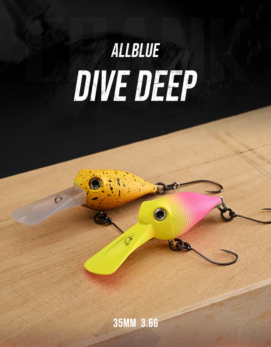 Señuelo crankbait flotante de 35mm en vista lateral