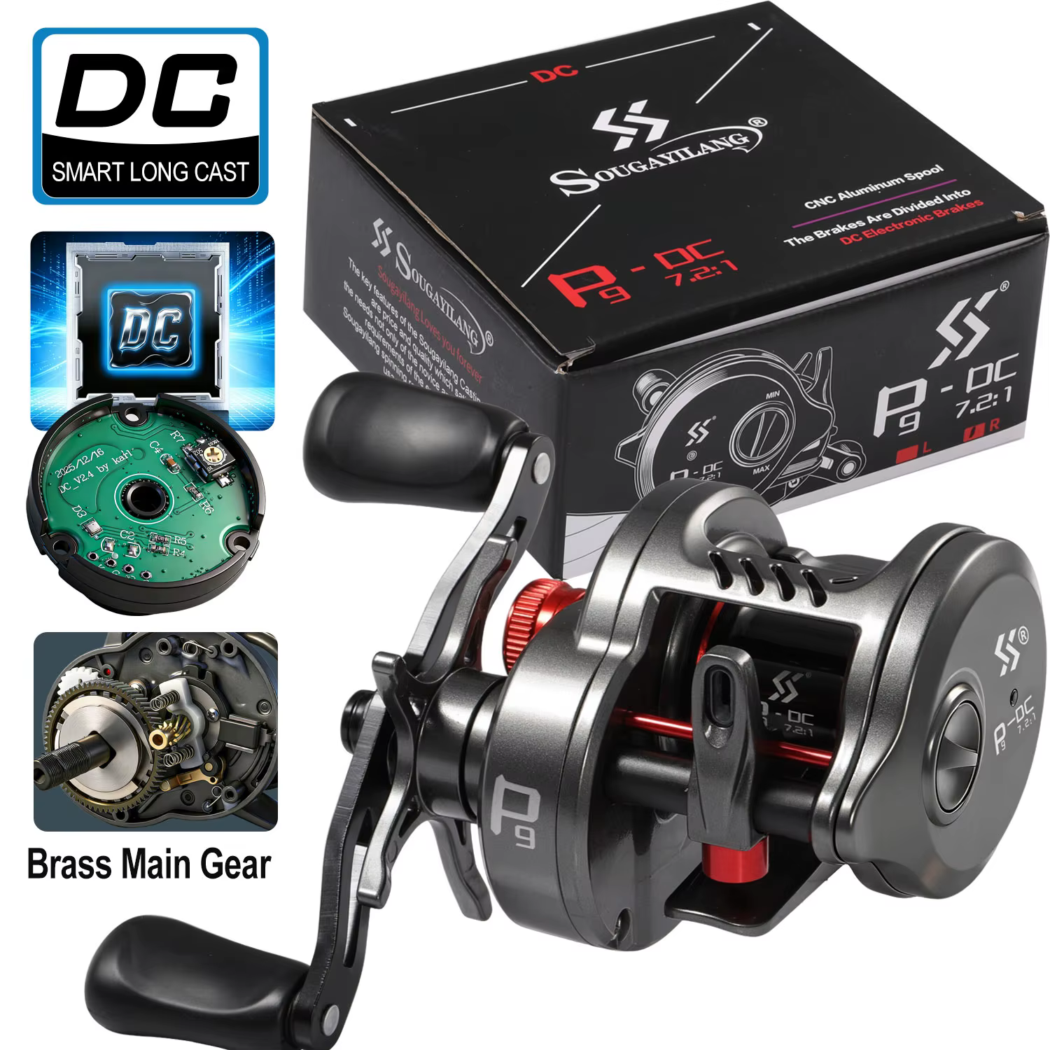 Carrete de pesca redondo SOUGAYILANG DC con freno electrónico - imagen 4