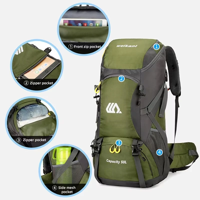 Mochila resistente para pesca, trekking y camping