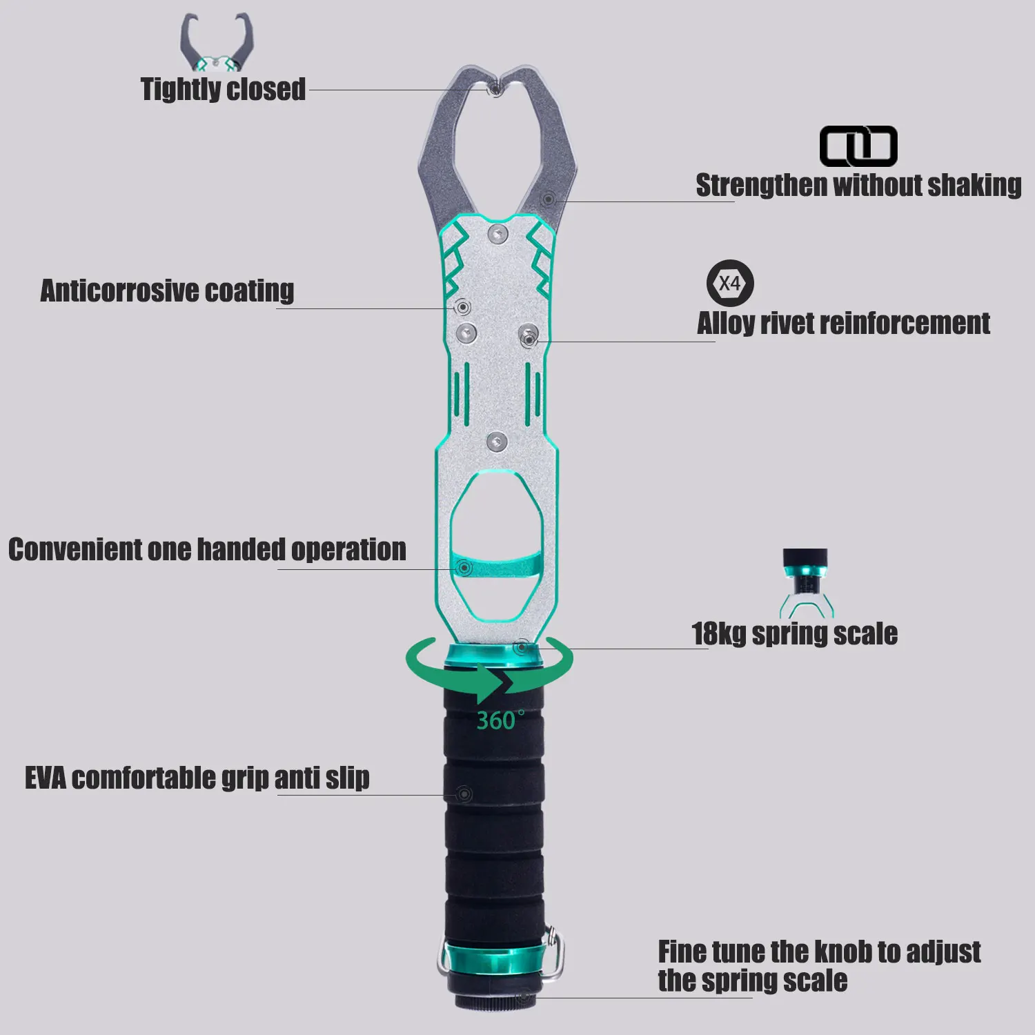 Samolla Alicates de pesca aluminio con resorte 360° - imagen 2