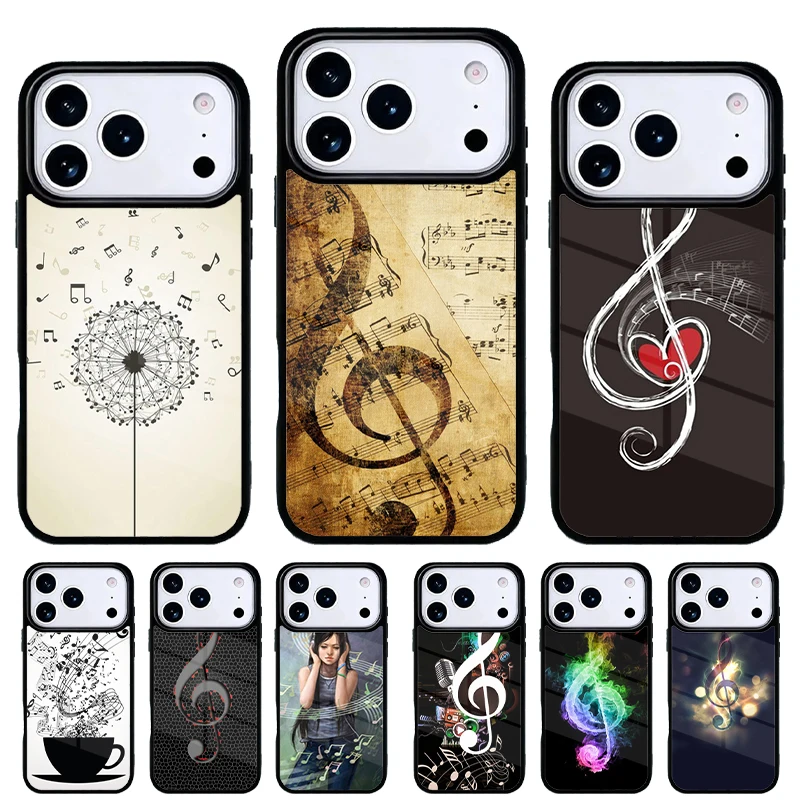 Funda iPhone 17 Air con diseño de notas musicales – Arte clásico