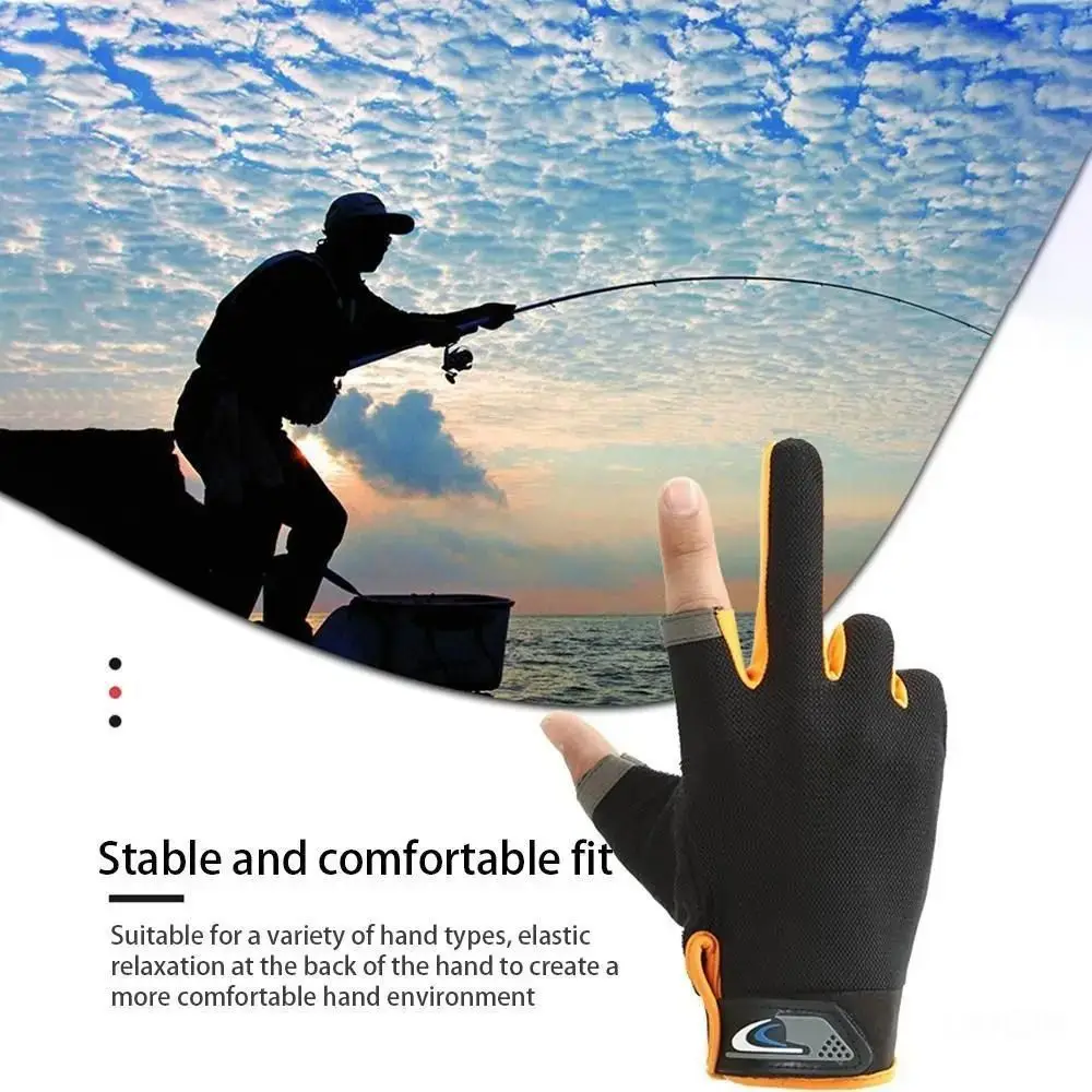 Guantes de pesca antideslizantes dos dedos con protección solar - imagen 3