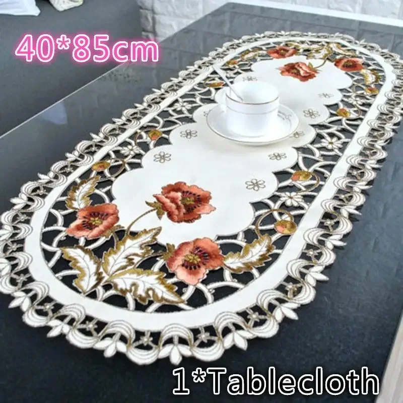 Vista del mantel sobre bandeja para mesa de té