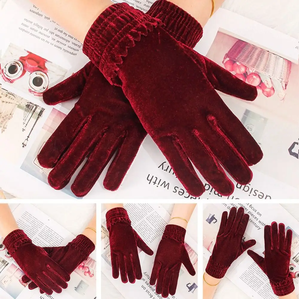 Mitones de felpa gruesa mujer – Guantes cálidos terciopelo para invierno - imagen 5