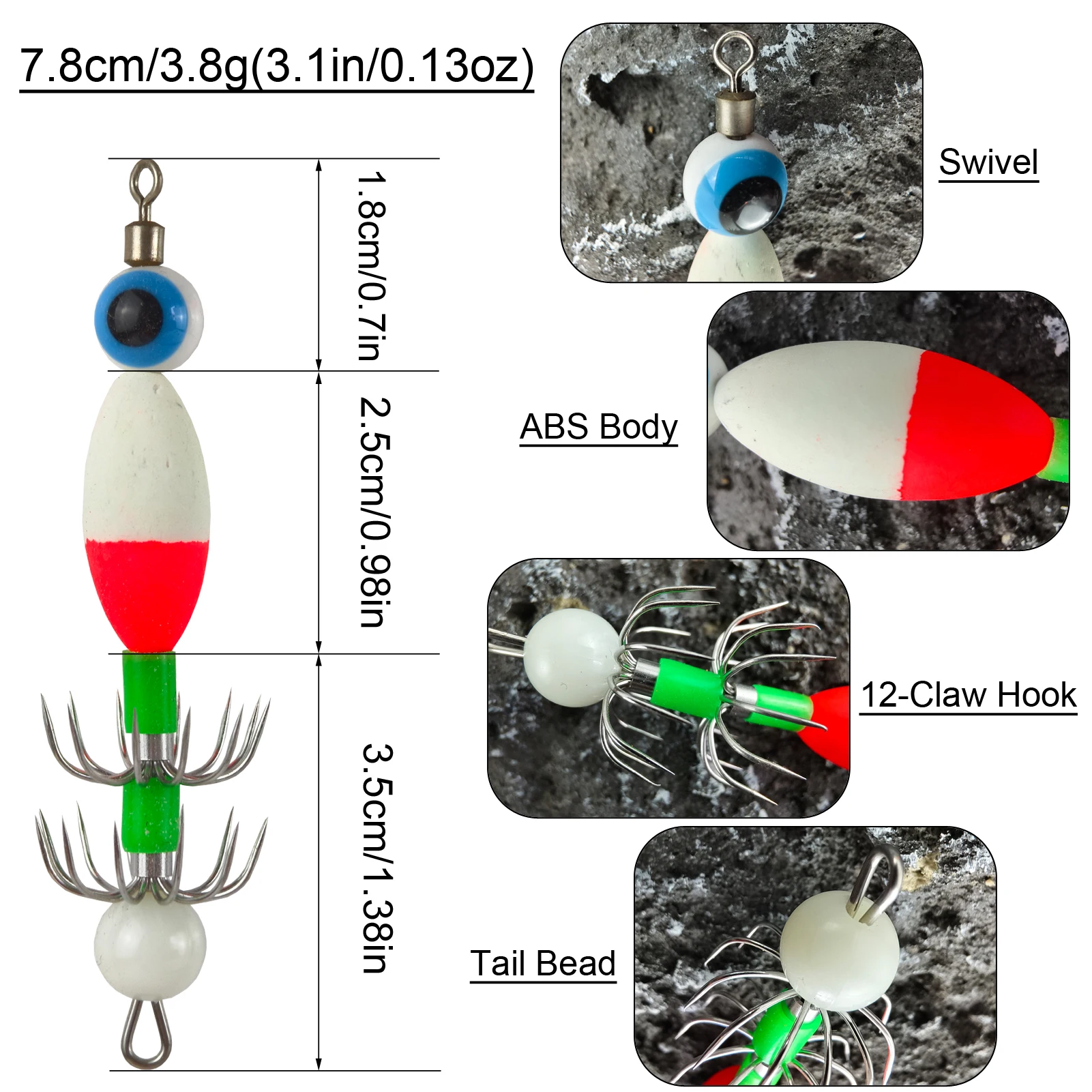 FREE FISHER jig de calamar luminoso con tentáculos para mar - imagen 4