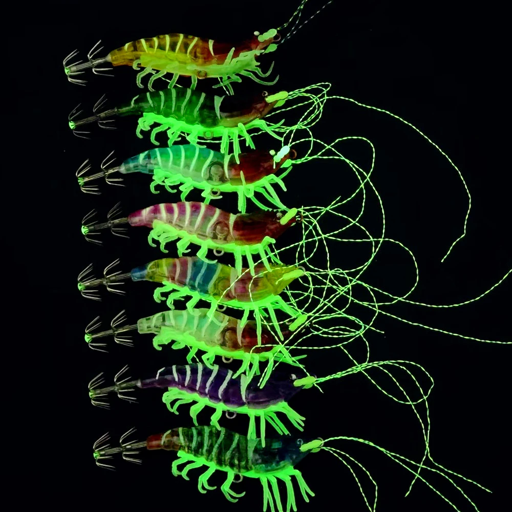 Señuelo luminoso horizontal para calamar y sepias – imitación camarón - imagen 2