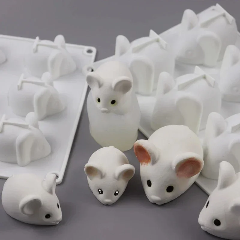 Molde de silicona ratón múltiple cavidad para mousse y chocolate