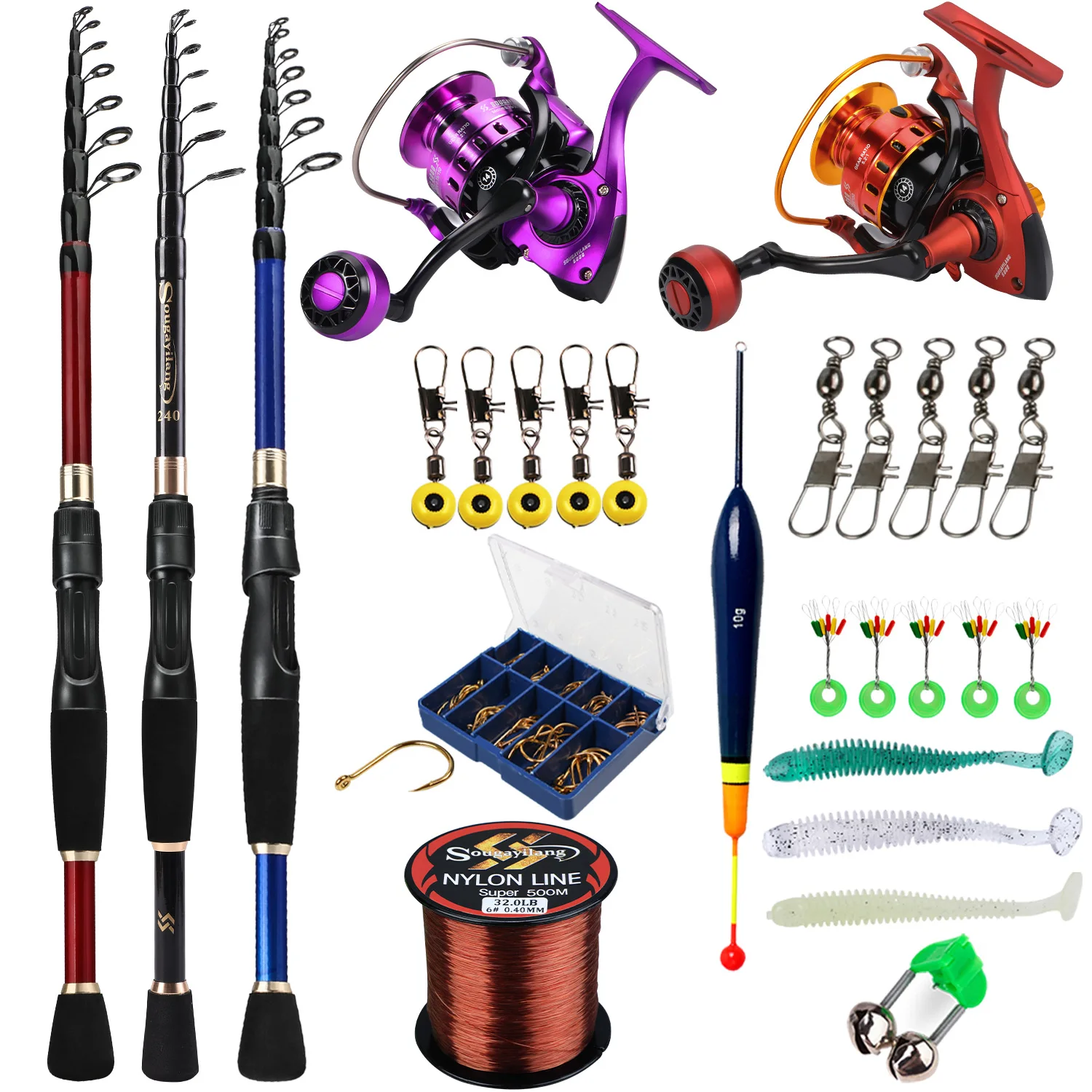 Carrete giratorio de metal con enrollamiento suave