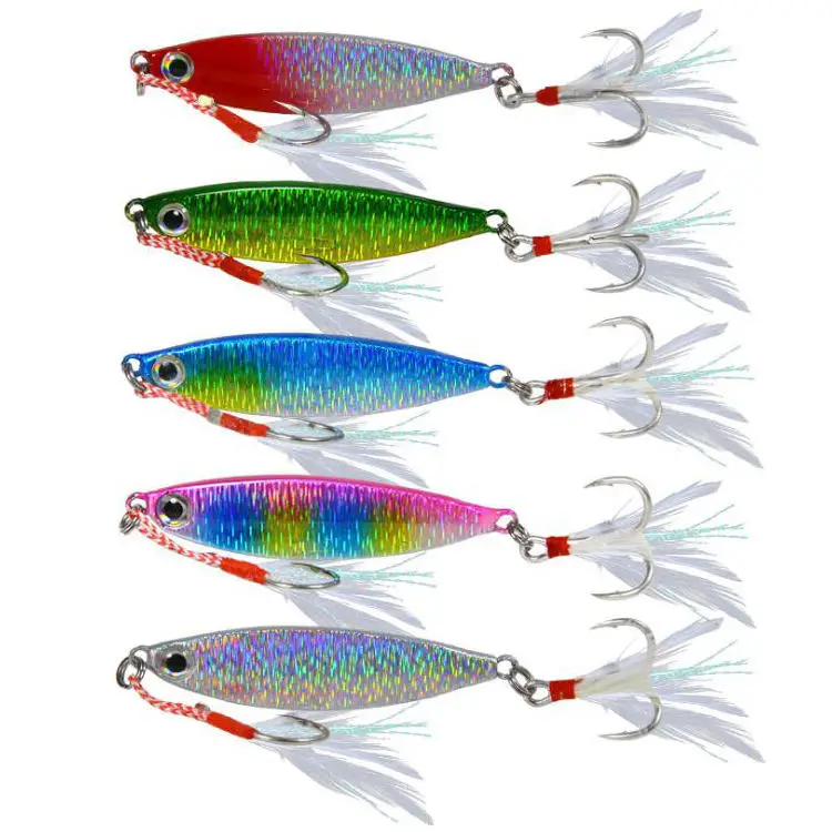 WEIHE Jigging señuelo hundimiento con ojos 3D de metal para lubina - imagen 5