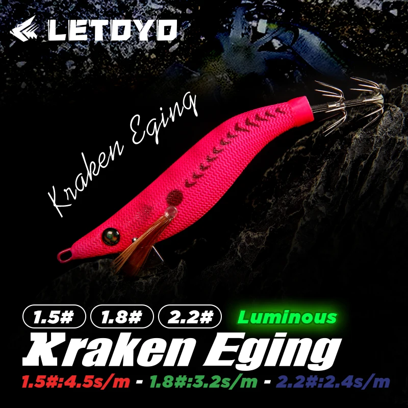 LETOYO Cebo de calamar mini que se hunde luminoso para pesca marina - imagen 4