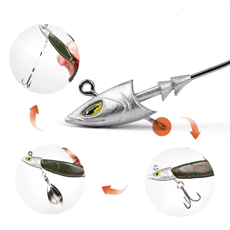 Jig Heads con ojos 3D y cabeza triangular para pesca de mar - imagen 4