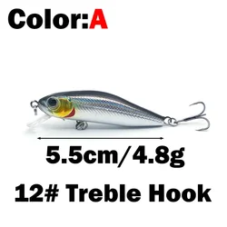 Señuelo OUTKIT Minnow Crankbait 55mm superficie 4,8g
