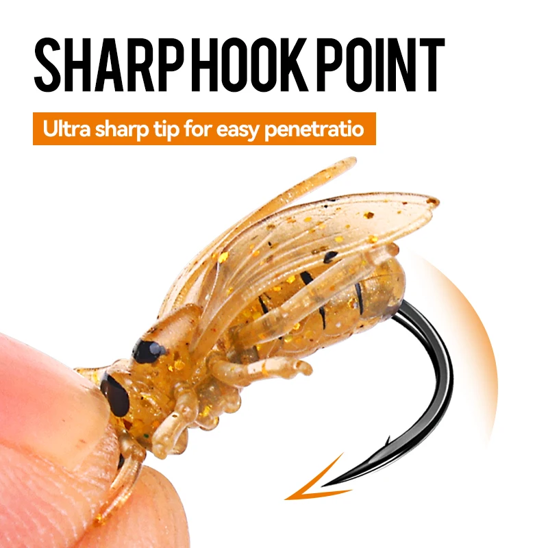 WEIHE anzuelos para pesca con mosca afilados con púas - imagen 4