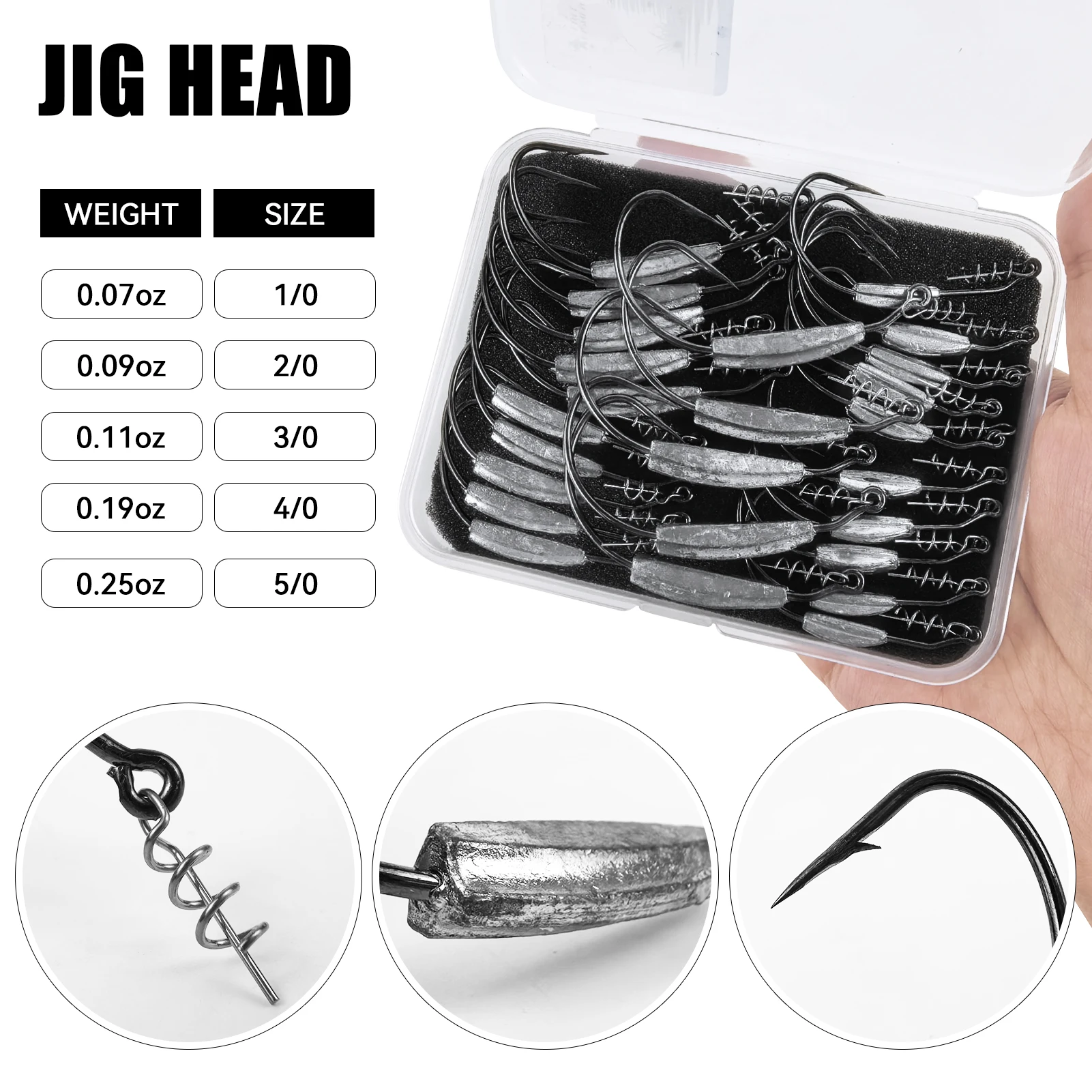 Cabezas de jig Twistlock Free Fisher anti-enredos para vinilo