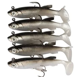 BRAVMACK Señuelos de vinilo blando con anzuelos para pesca