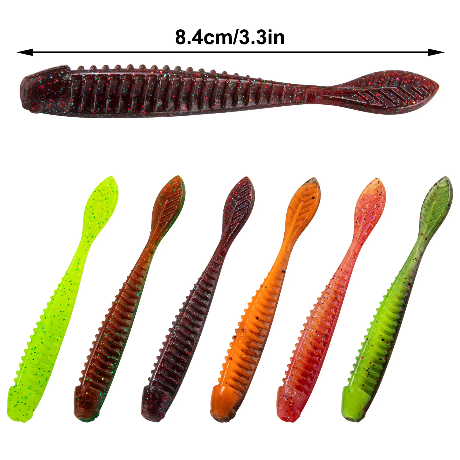 Señuelos blandos swimbait tipo gusano para Drop Shot Finesse Rig - imagen 4