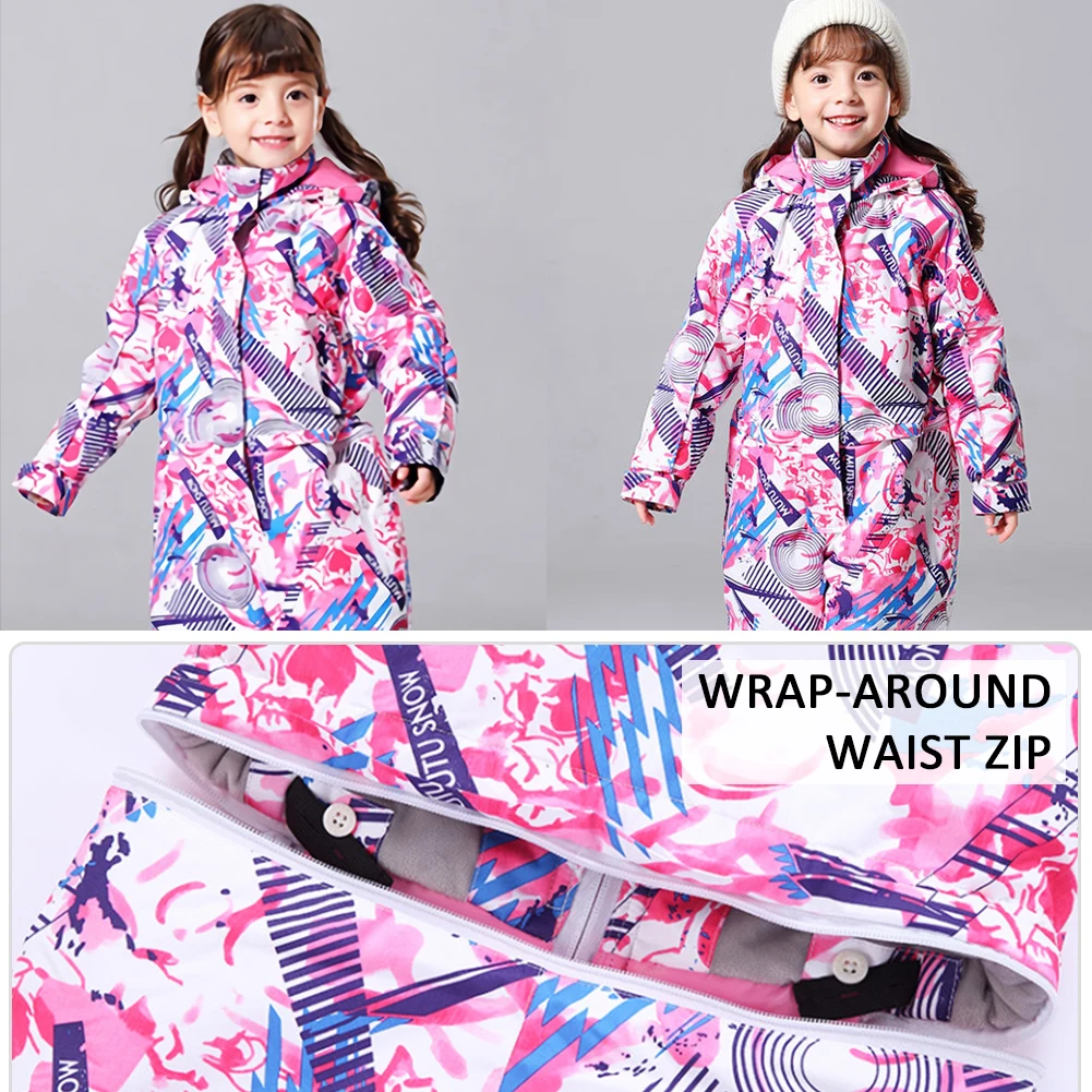 Traje de esquí impermeable y cortaviento para niños: mono una pieza - imagen 5