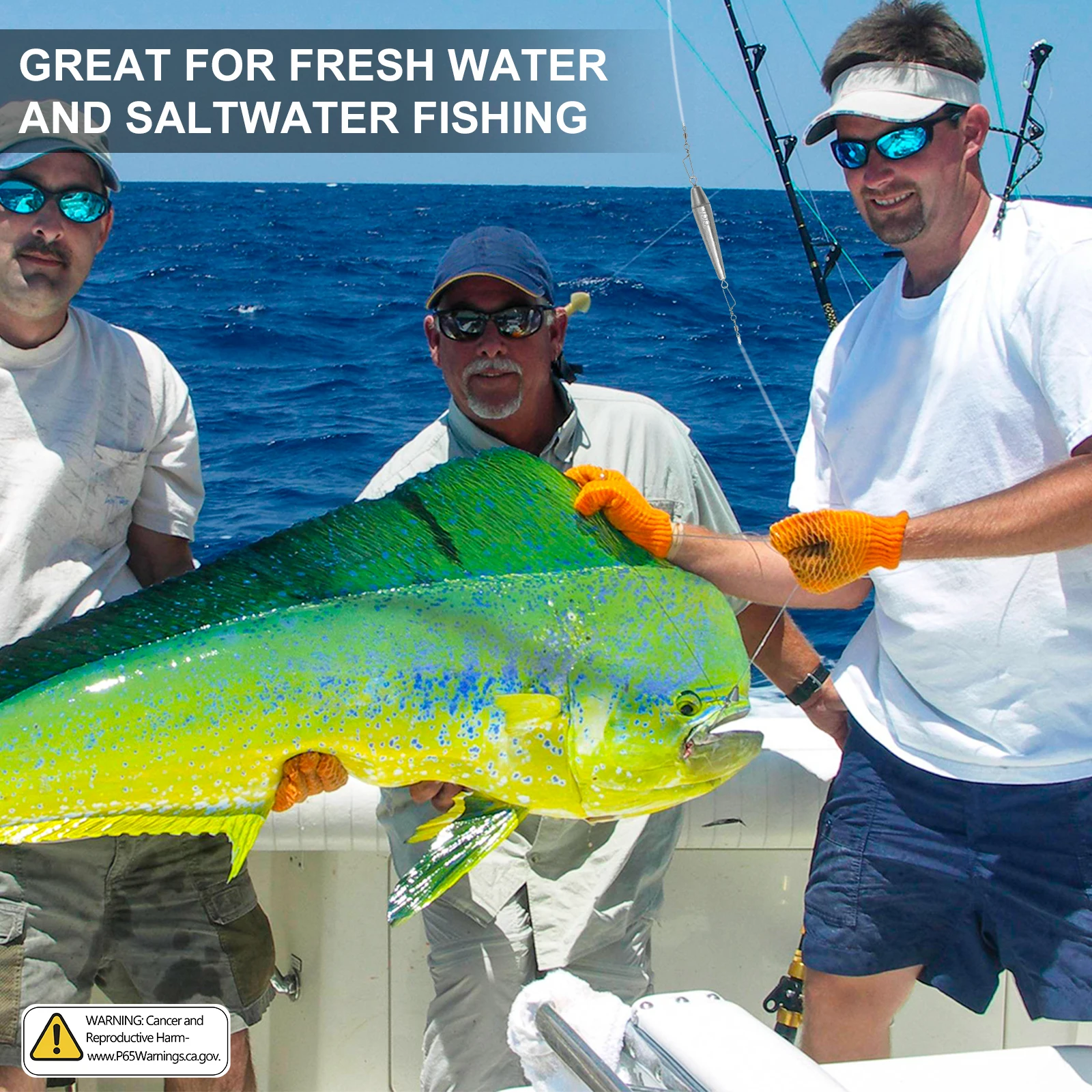 THKFISH Plomos torpedo en línea para trolling – doble anilla agua dulce - imagen 2