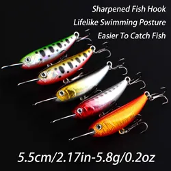 Señuelos Wobblers Minnow Crankbait de plástico para lubina – Jerkbait de hundimiento 5 uds