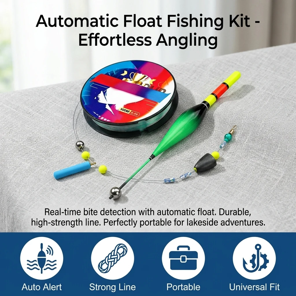 Kit líneas de pesca con flotador automático de nailon resistente