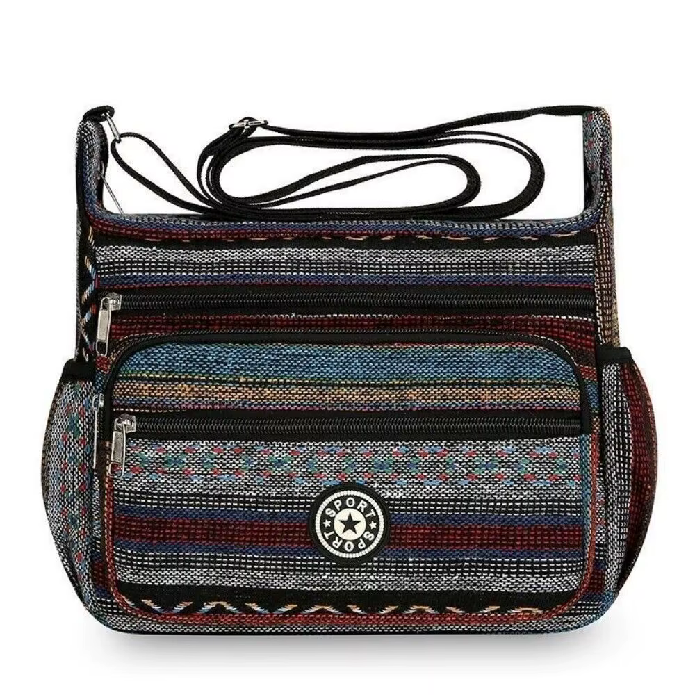 Bolso bandolera bohemio bordado de gran capacidad para mujer