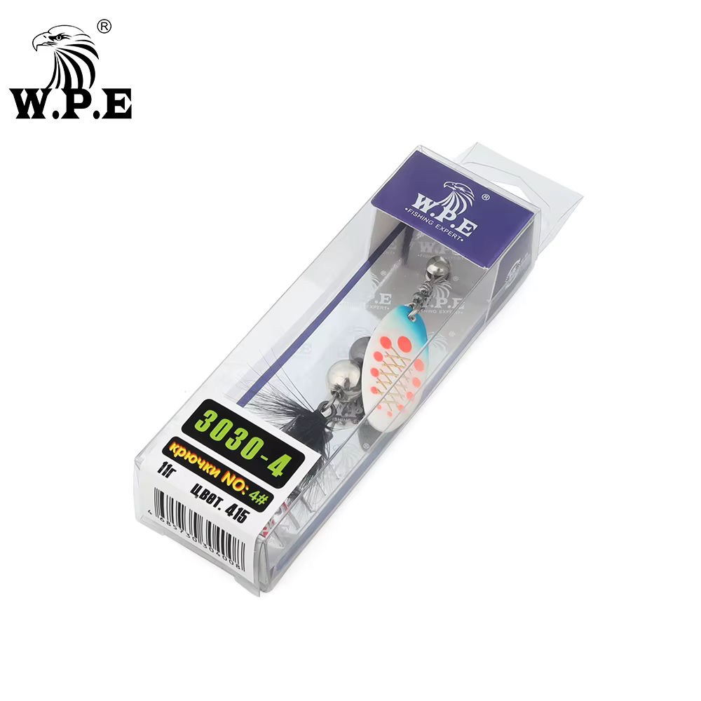 W.P.E Cuchara giratoria latón – Anzuelo triple cebo duro lubina 6- - imagen 5