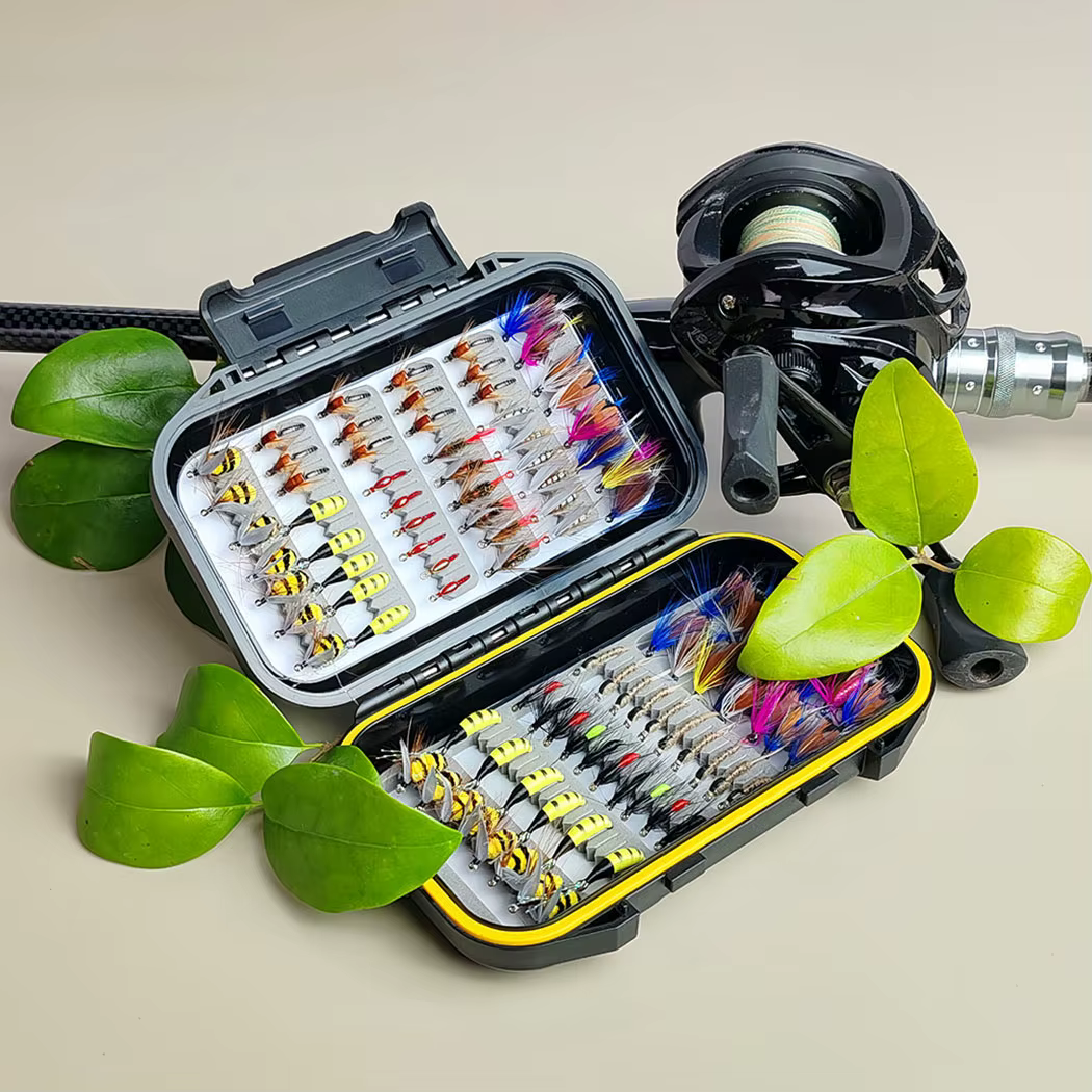 Kit de moscas de pesca con mosca surtido secas, húmedas y ninfas - imagen 4