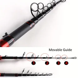 FISHINGFANS MH caña telescópica de viaje guía móvil acero inox