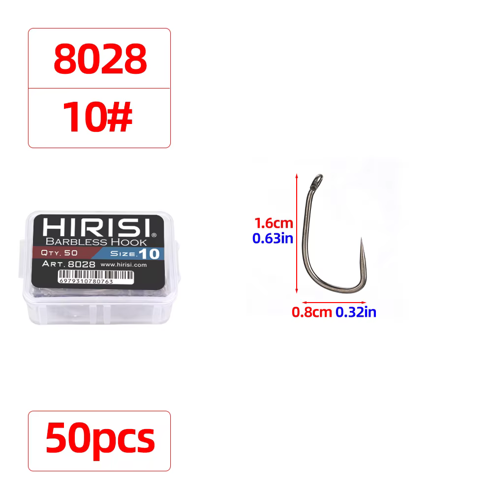 Anzuelo Hirisi 8028 con púas y vástago largo