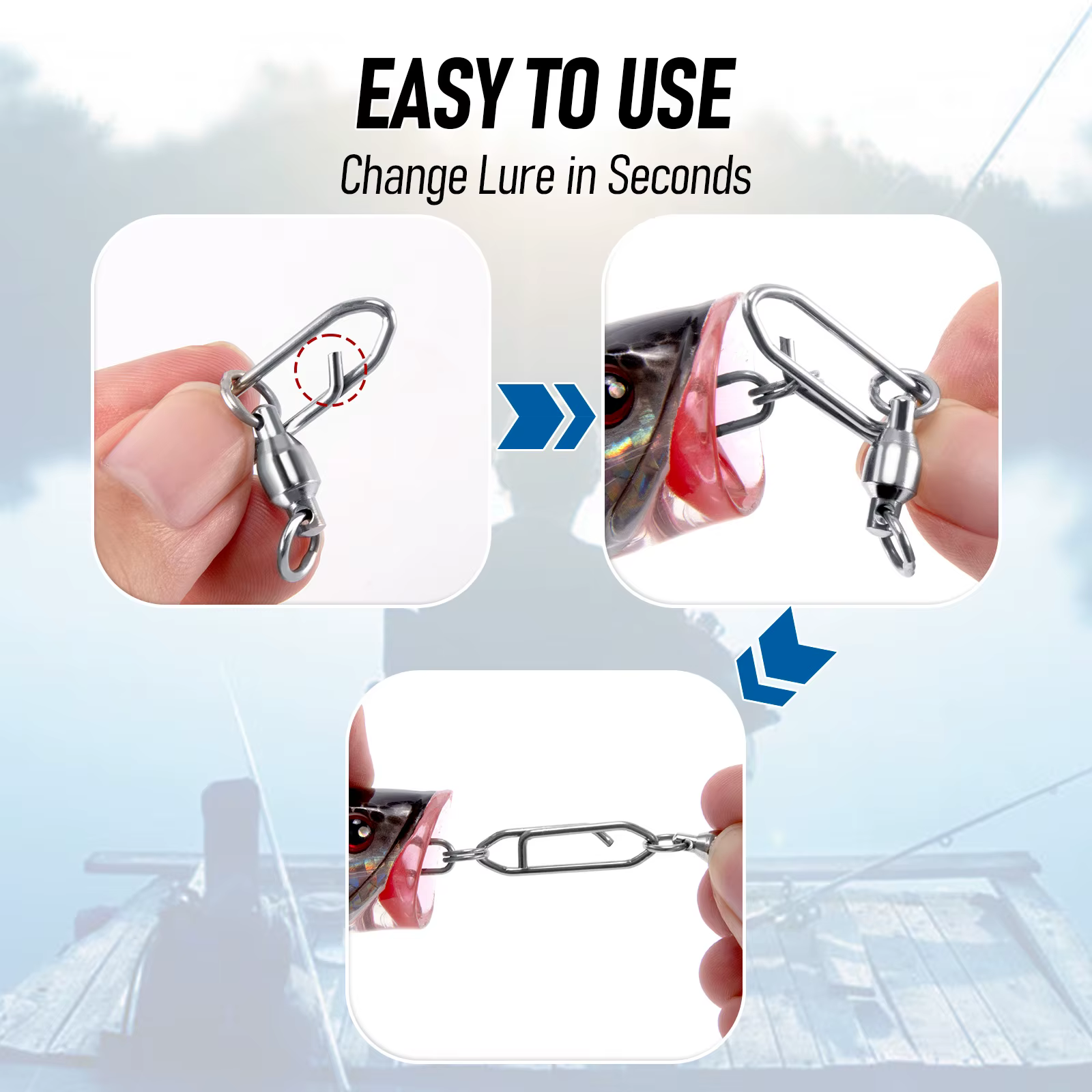 Esmerillones de pesca – clip de potencia acero inoxidable rodamiento - imagen 2