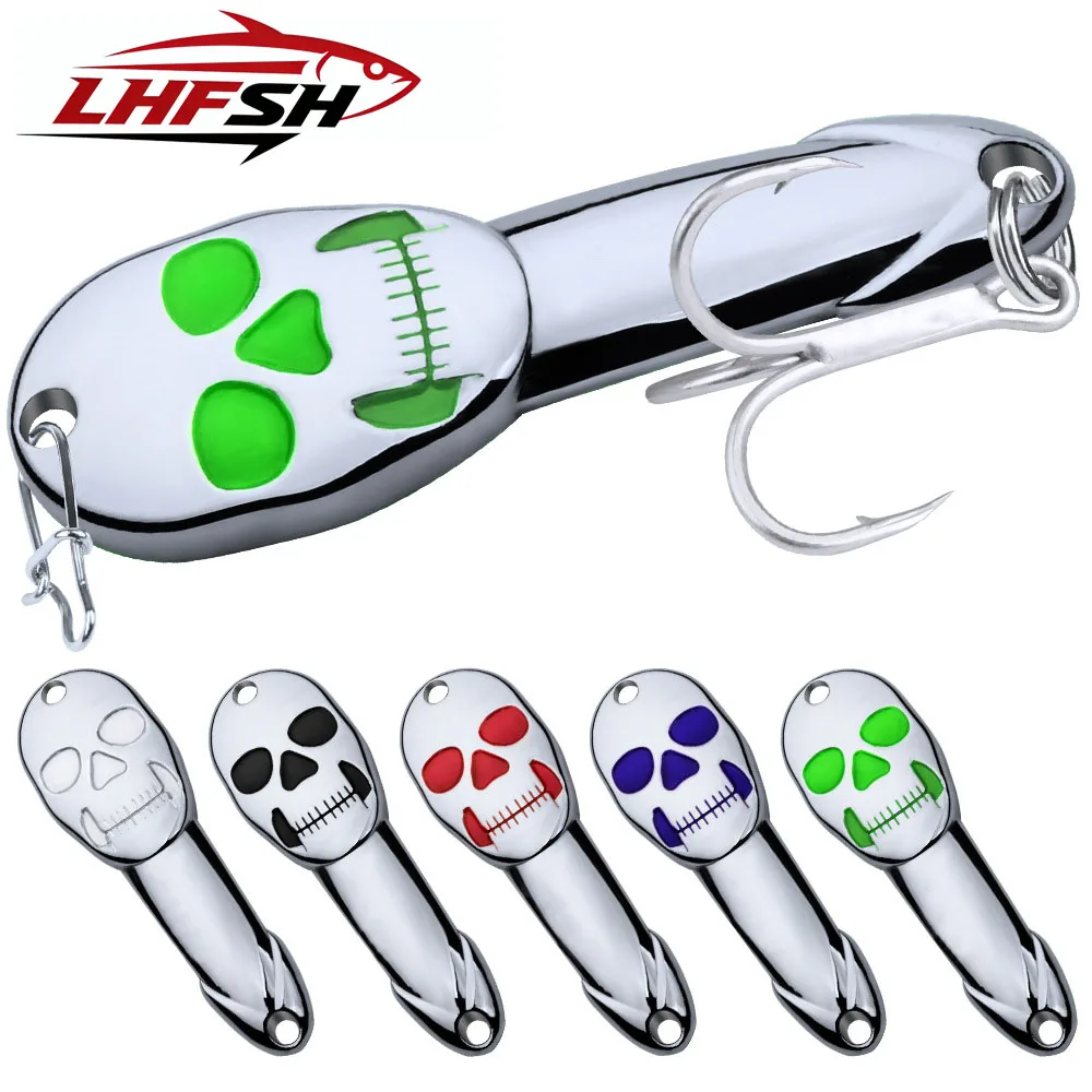 LHFSH VIB señuelo metálico con anzuelos triples y cabeza calavera