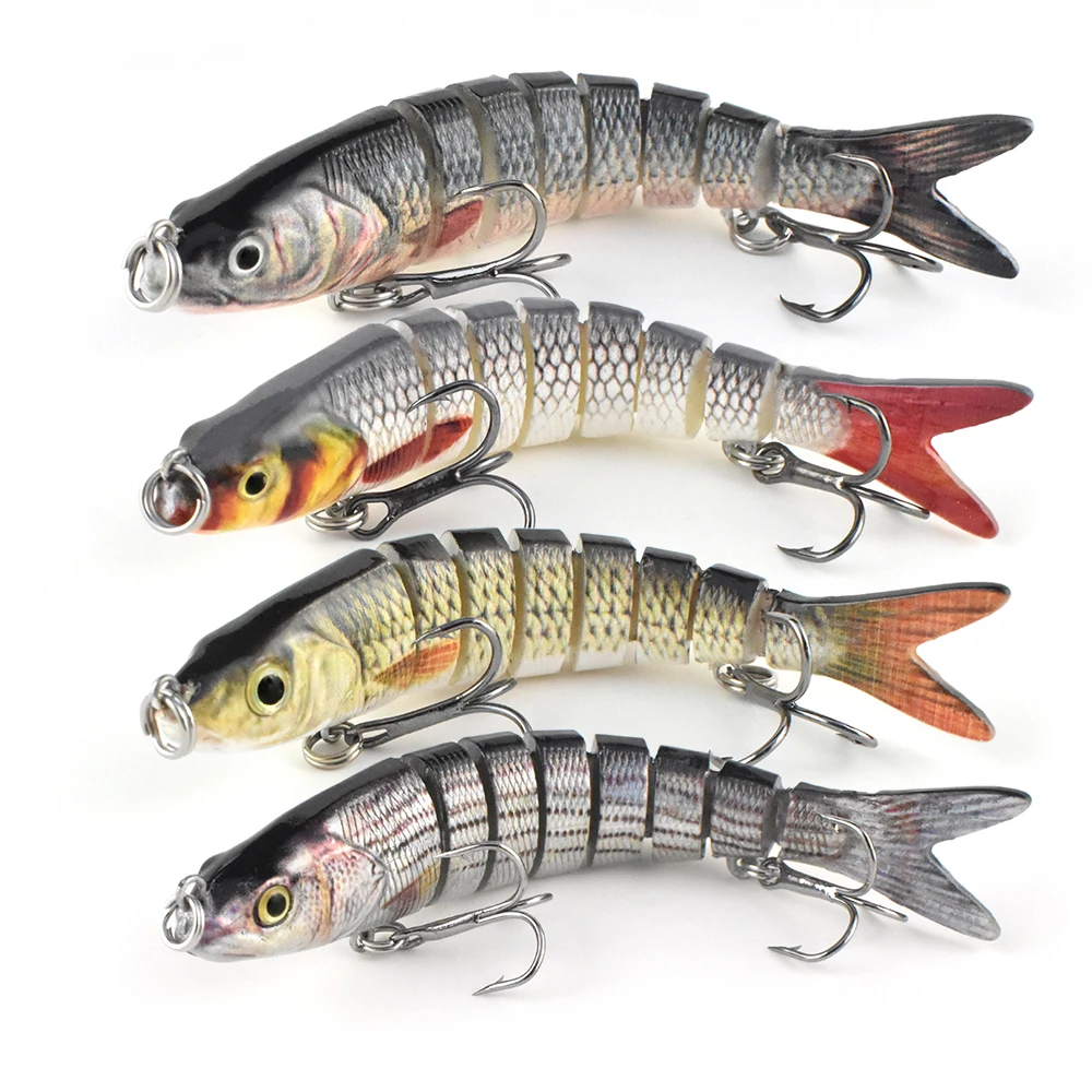 Señuelo Minnow duro ABS hundimiento multiarticulado tallado a mano - imagen 4
