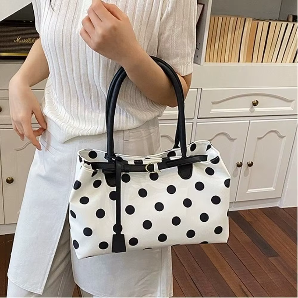 Bolso bandolera mujer lunares – Cuero PU hebilla decorativa - imagen 4
