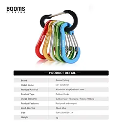 Booms Fishing CC1 Mosquetón de aluminio con bloqueo