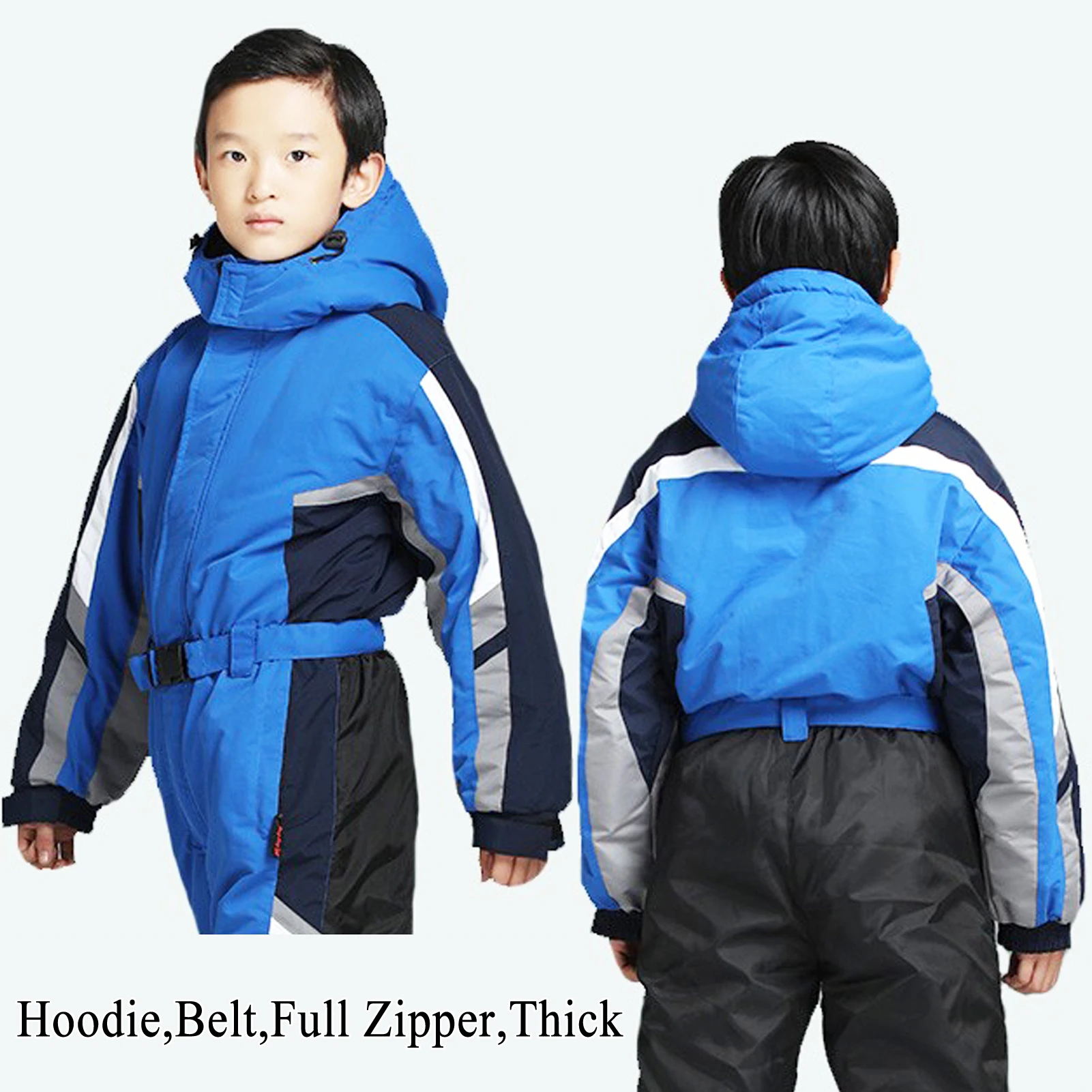 Traje de nieve impermeable de lana para niños con capucha - imagen 3