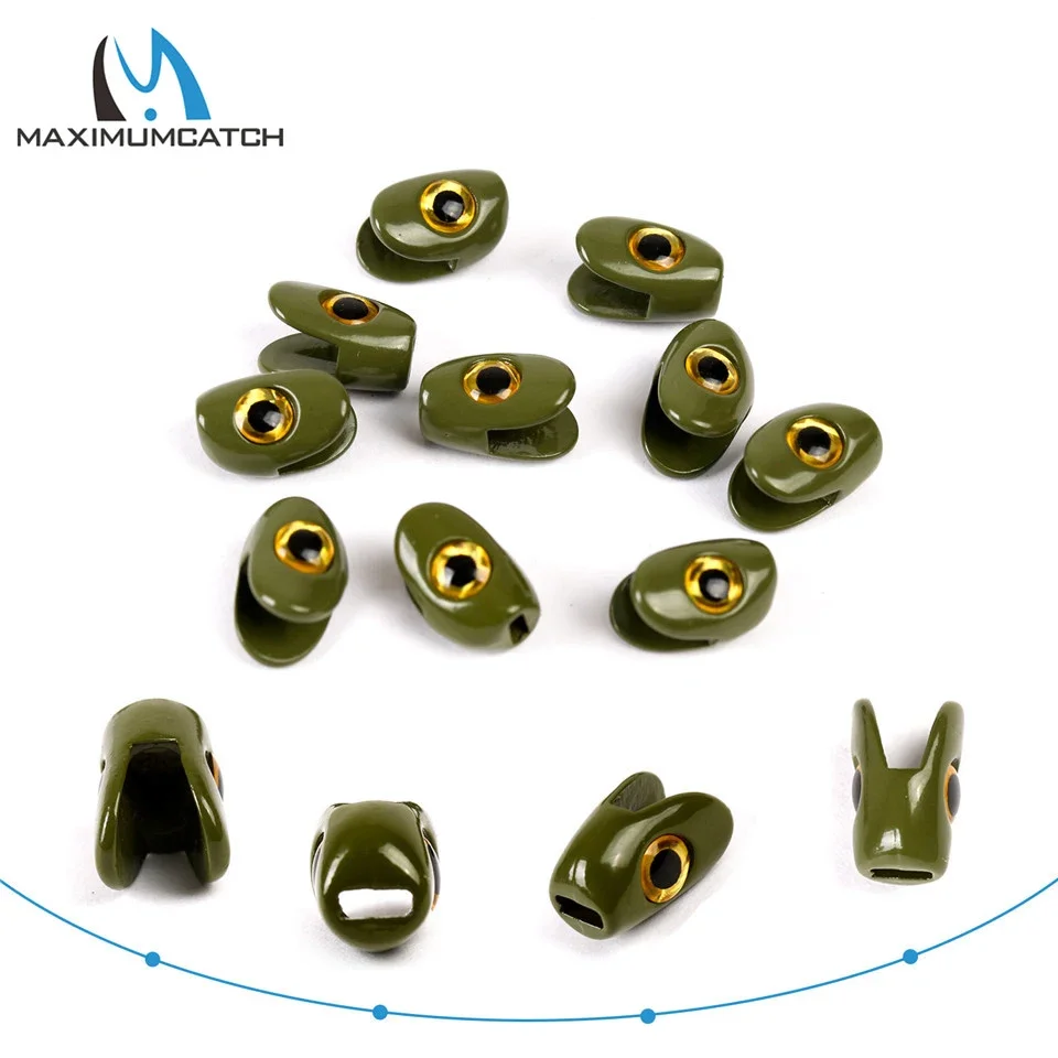 MaximumCatch Skulpin Jig Head de tungsteno verde oscuro y cobre - imagen 3