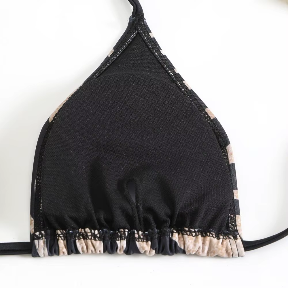 Bikini Estampado Cebra Dos Piezas con Tiras Laterales