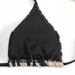 Bikini Estampado Cebra Dos Piezas con Tiras Laterales